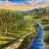 Пейзаж с рекой и тропой