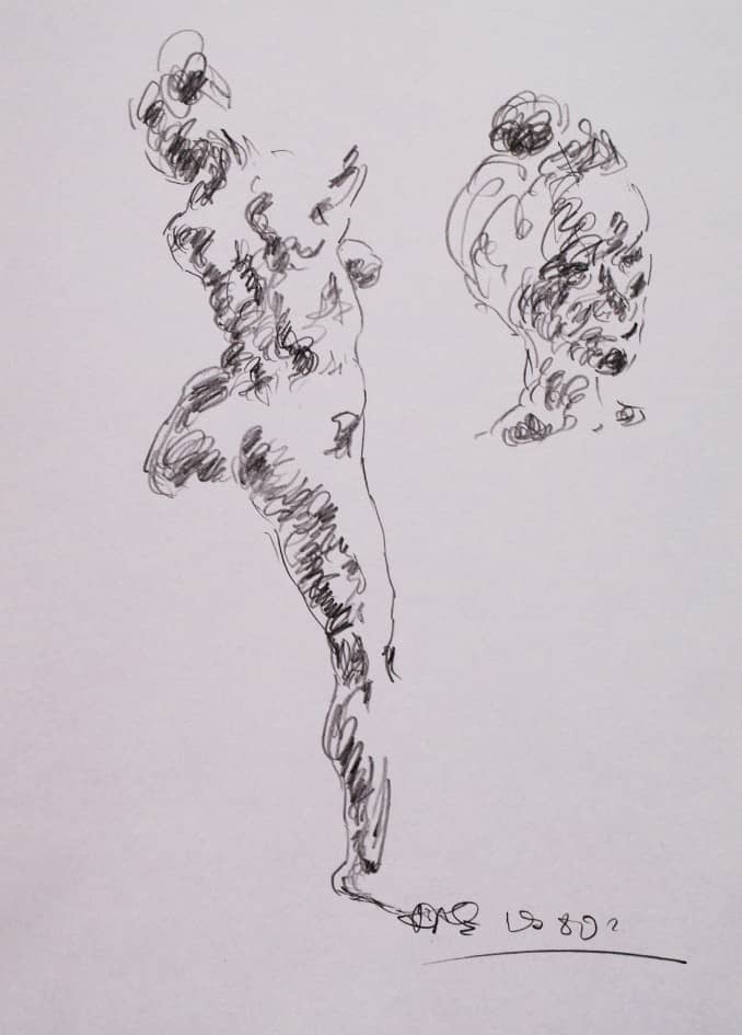 Sketch of a female figure
