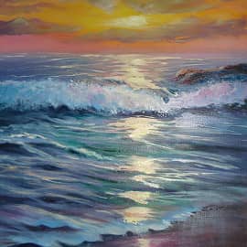 Закат на море.