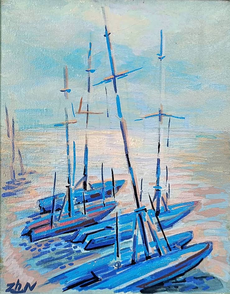 Танцующие мачты. Серия "яхт-клуб",  живографика ZhNataly