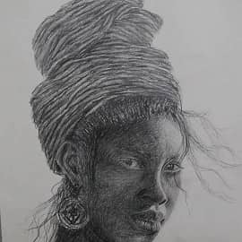 Африканочка простым карандашом