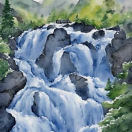 Из серии работ "Бежит и дышит водопад"