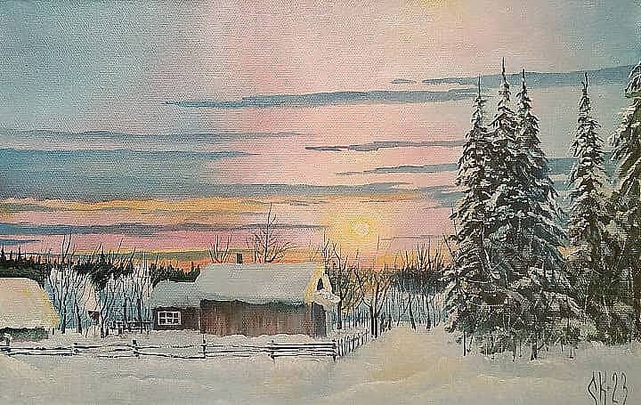 Зимний вечер из цикла "Теребейские мотивы "