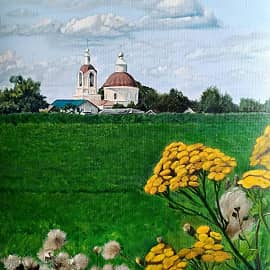 Вид на церковь Николая Чудотворца в Подмошье