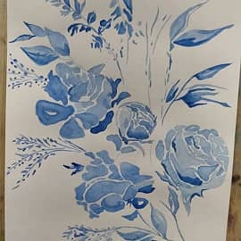 Розы в синем