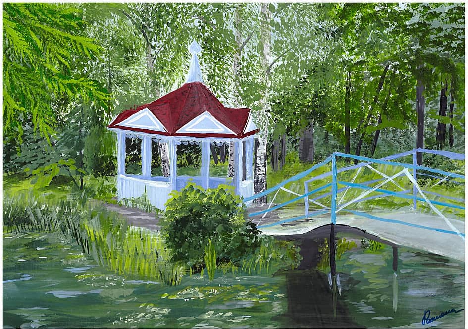 Беседка в пруду