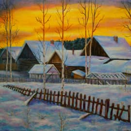 Закат в деревне