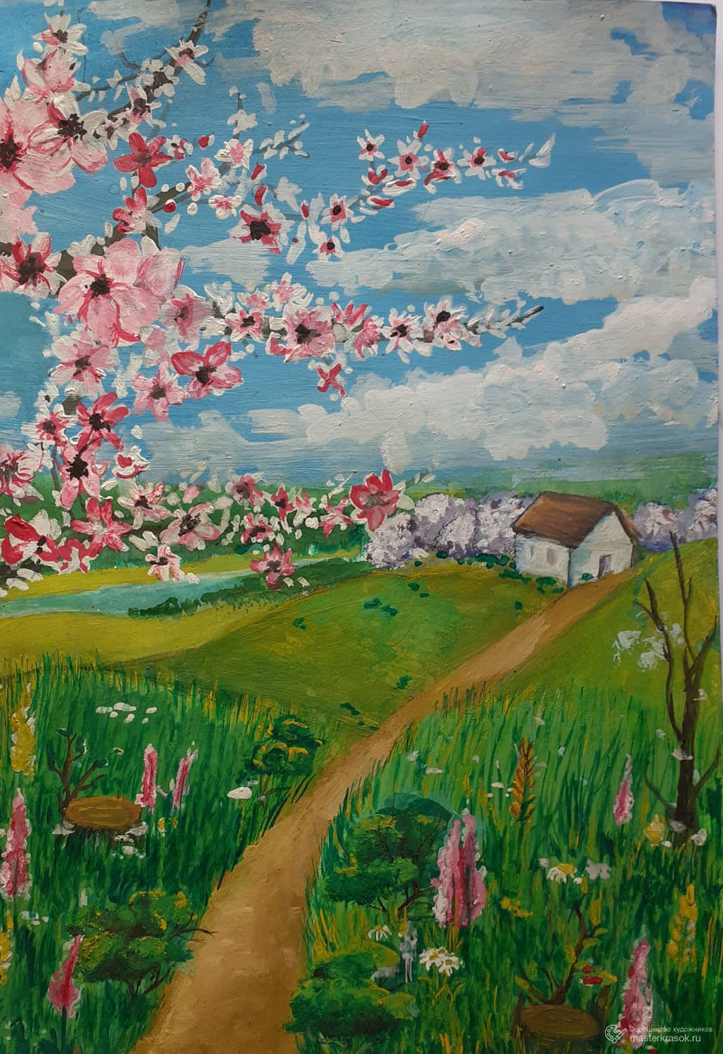 Картина «Весна» Бумага, Гуашь 2021 г.