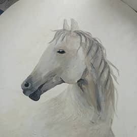 Портрет белой лошади