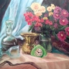 Осенний букет ( хризантемы и бархатцы )