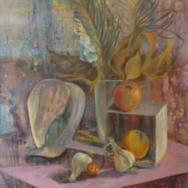 Натюрморт с раковиной и сухим букетом