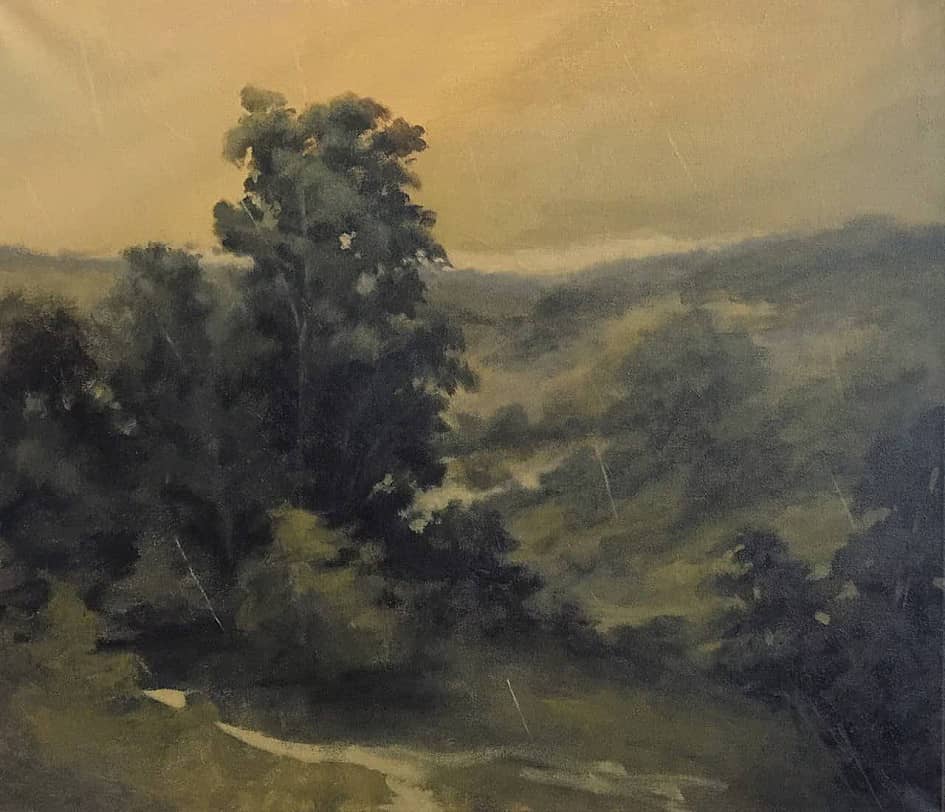 Вечер. Дождь., Холст на подрамнике Акрил