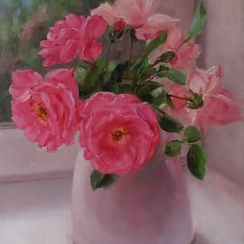 Розовые розы