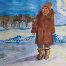 Автопортрет у зимнего моря