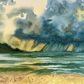 Дождь на море