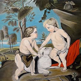 По мотивам Рубенса Петера Пауля Младенец Христос и Иоанн Креститель