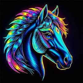 Неоновая голова лошади НС