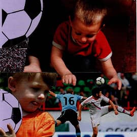 Юные футболисты. Коллаж.