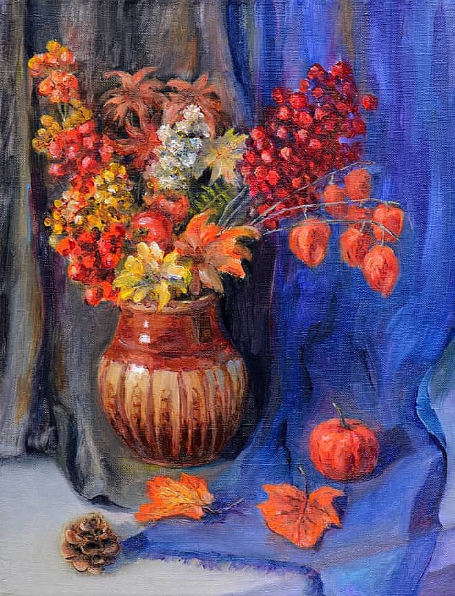 Осенний букет с кленовыми листьями