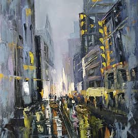 Город, вечер, дождь