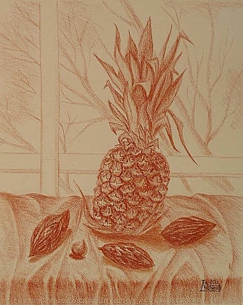 Натюрморт с ананасом и маньчжурскими орехами