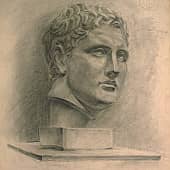 Рисунок гипсовой головы. Дорифор.