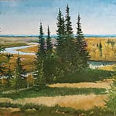 Локчимская осень. Этюд