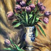 Тюльпаны в вазе "Гжель"