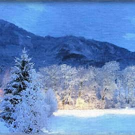 Озеро зимой.