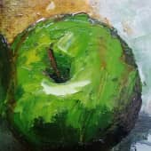 Натюрморт с зелёными яблоками (1), художник Галина Одринская