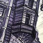 фрагмент здания  ул. Чайковского (2), художник Екатерина