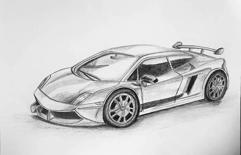 Lamborghini нарисованная карандашом