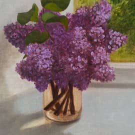 Букет сирени при вечернем освещении.