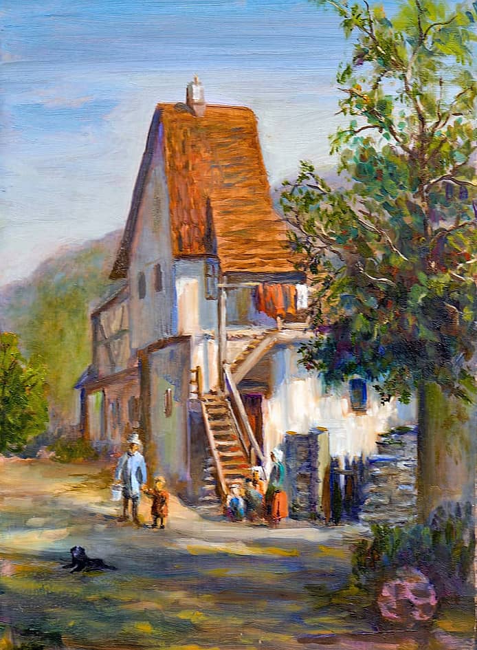 Свободная копия с картины К.Вейссера Parte in Bishofsheim