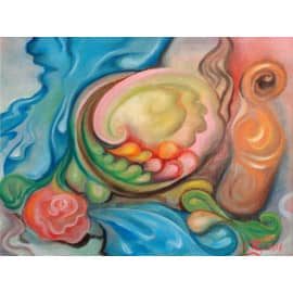 Натюрморт с фруктами и вином