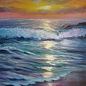 Закат на море.