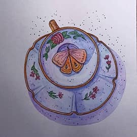Чашка чая с бабочкой