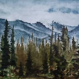 На фоне гор