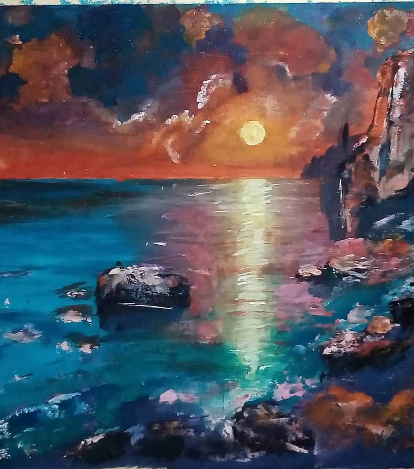 Море на закате.