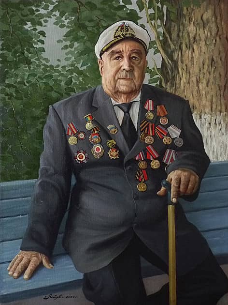 Портрет ветерана ВОВ  А.И. Калашникова