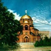 Собор Александра Невского в 5 часов тёплого летнего вечера  Alexandr Nevsky Cathedral at Five Ocl