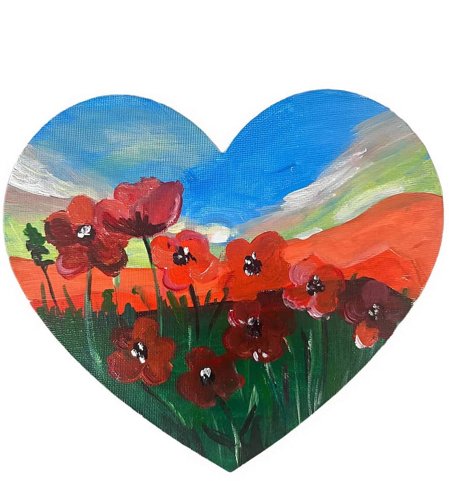 Цветочное поле на закате