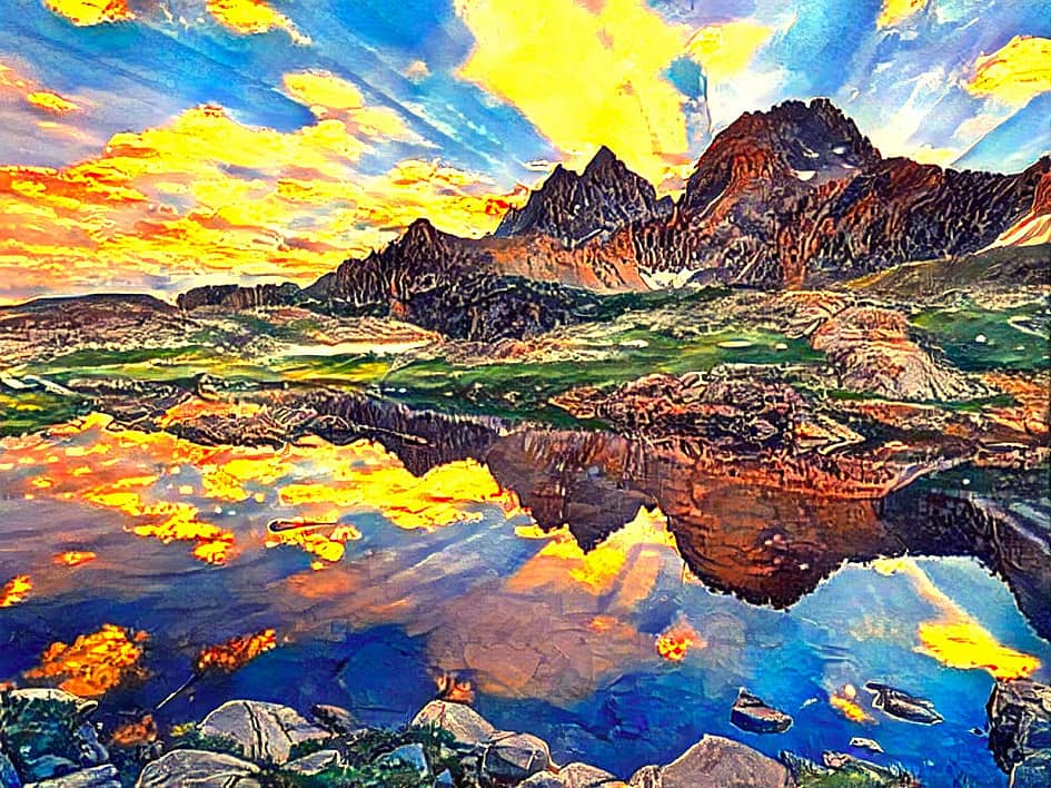 Отражение заката.