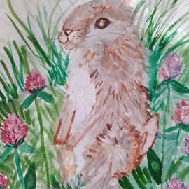 Зайчик на полянке