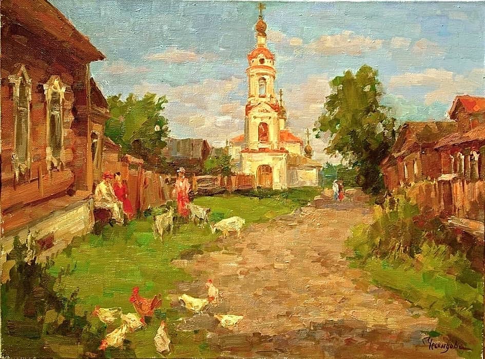 Улочка в Плёсе. Варваринская церковь.