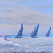 Гонка на карбоновых файловых яхтах. День.  Проект "светофизика в живописи"  ZhNataly