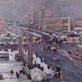 Сумерки. Наличный мост