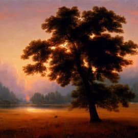 Картина "Дерево на рассвете"