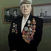 Портрет ветерана ВОВ  Е.И. Будыльского, художник Геннадий Литвиненко