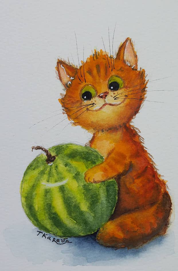 Кот с арбузом